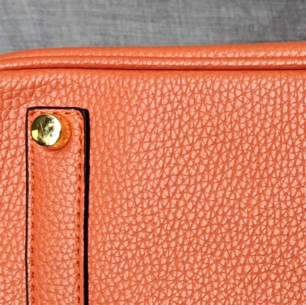 Stylish Orange Leather Men's Bag
